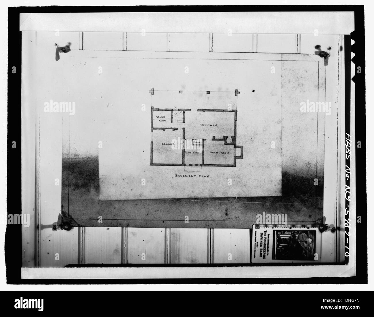 Photocopy of original architectural drawing (original in the collection