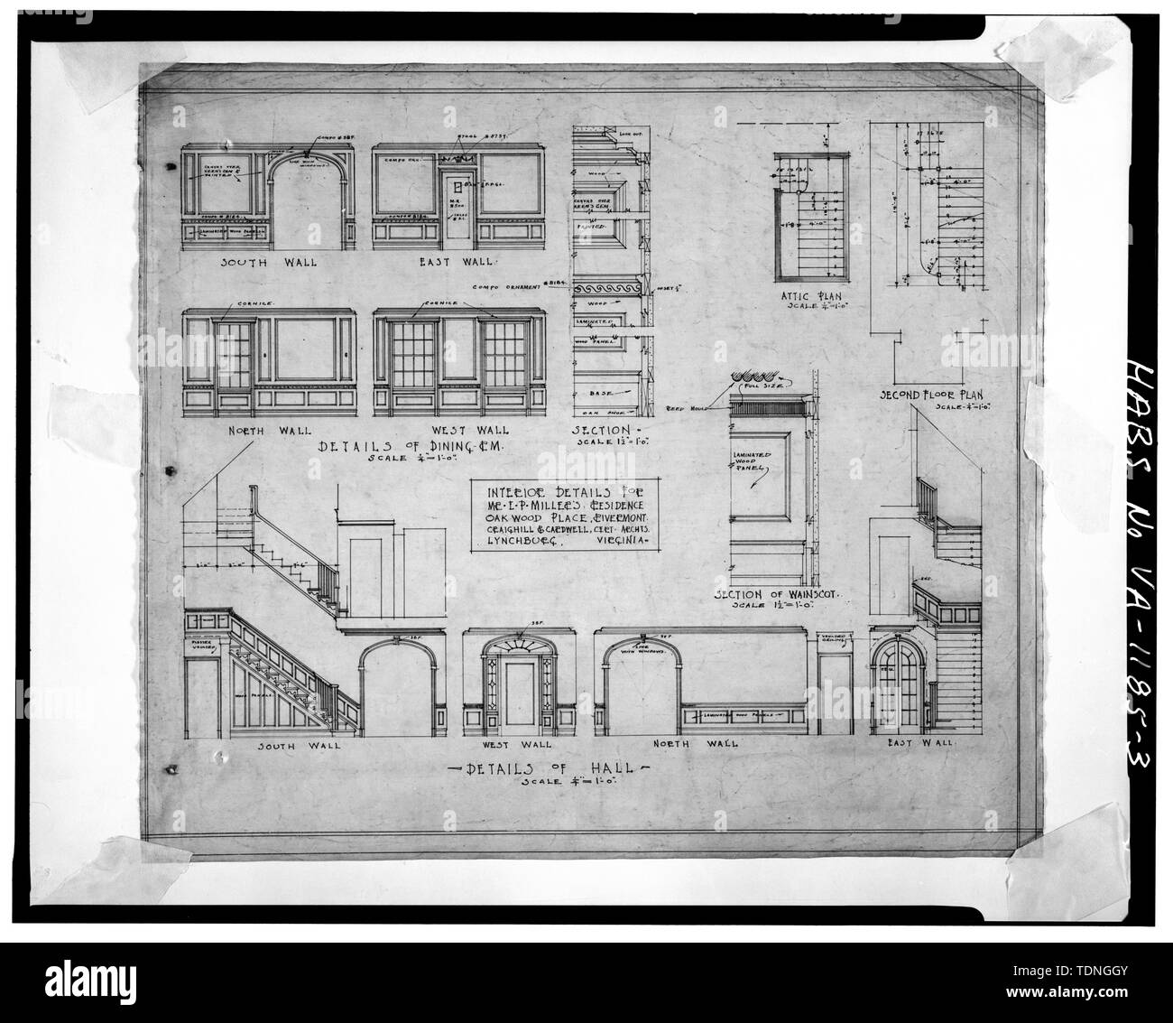 Photocopy Of Original Drawing In Lynchburg Architectural