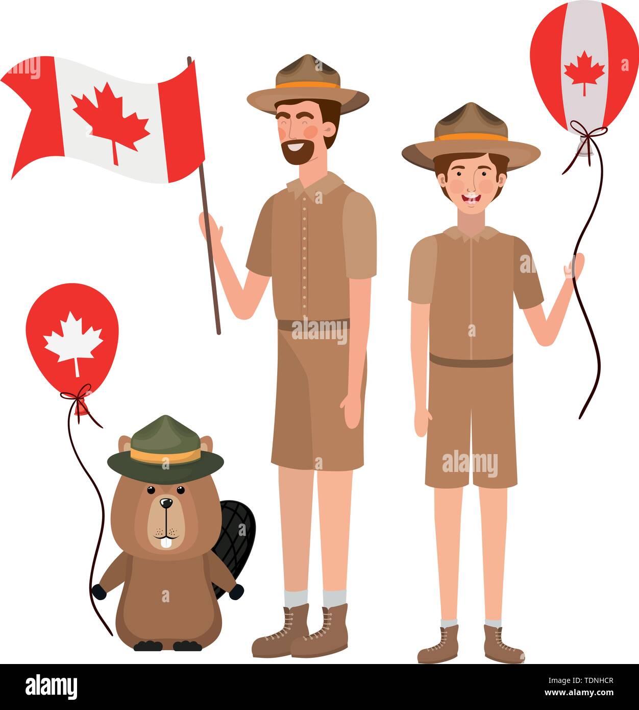 Beaver animal and ranger of canada design Stock Vector Image & Art Alamy
