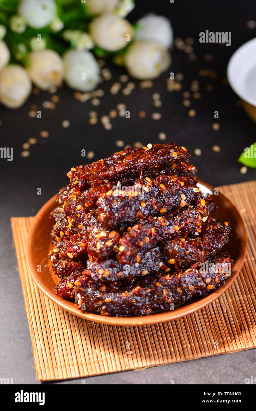 Spicy beef strips Stock Photo - Alamy