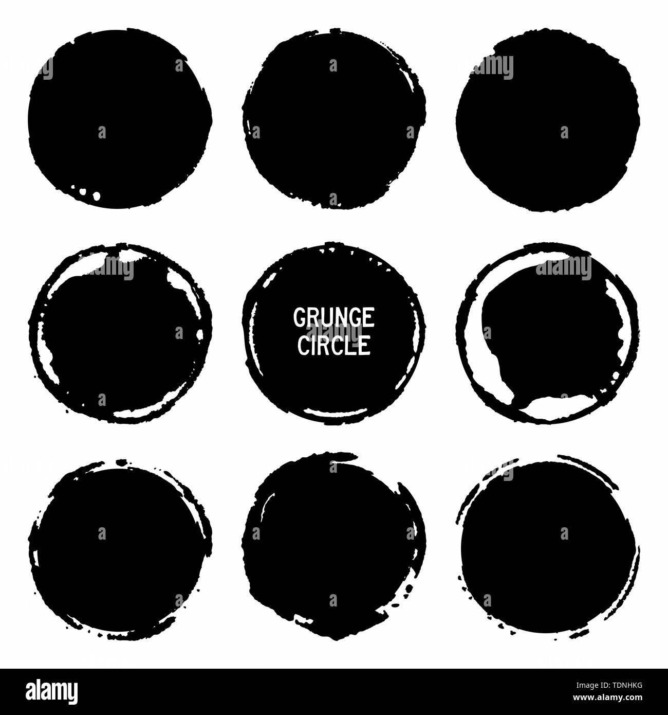 Set of vector grunge circle brush strokes, for frames and design ...