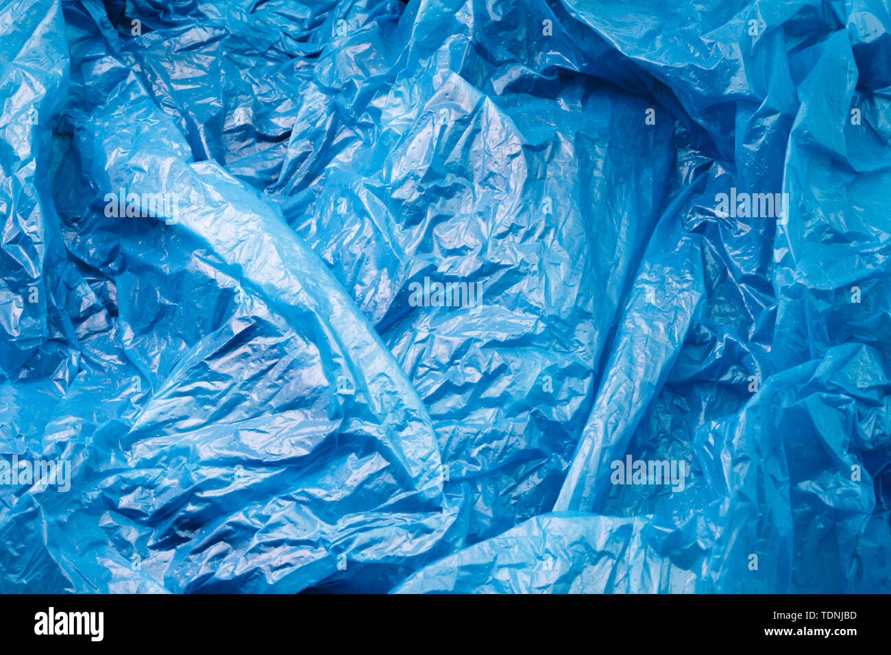 Blue Plastic Bag Texture. Abstract Wrinkled Background of Plastic Garbage  Stock Photo - Alamy