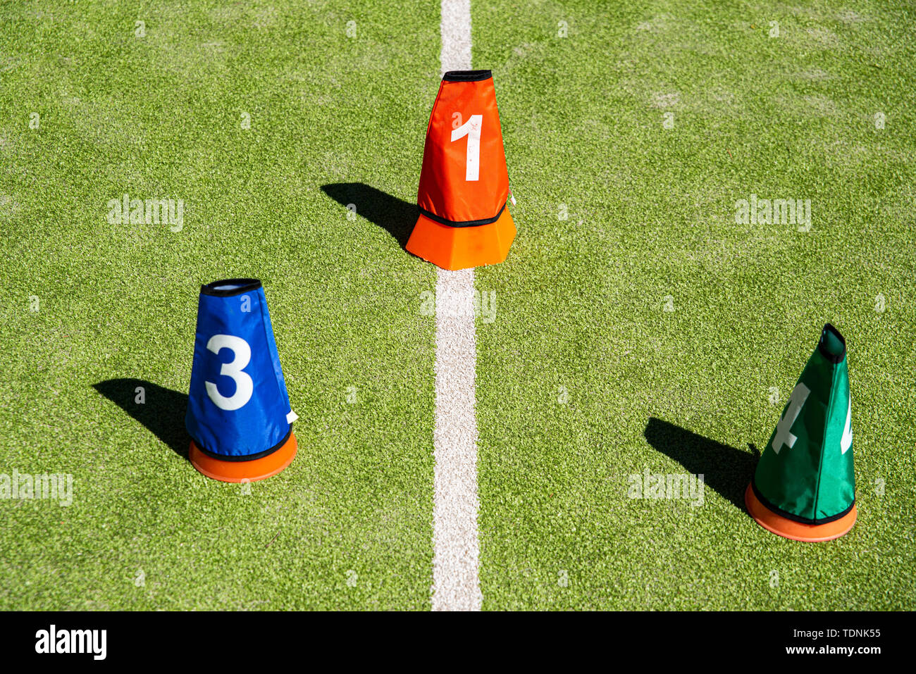 Football training cones hi-res stock photography and images - Alamy