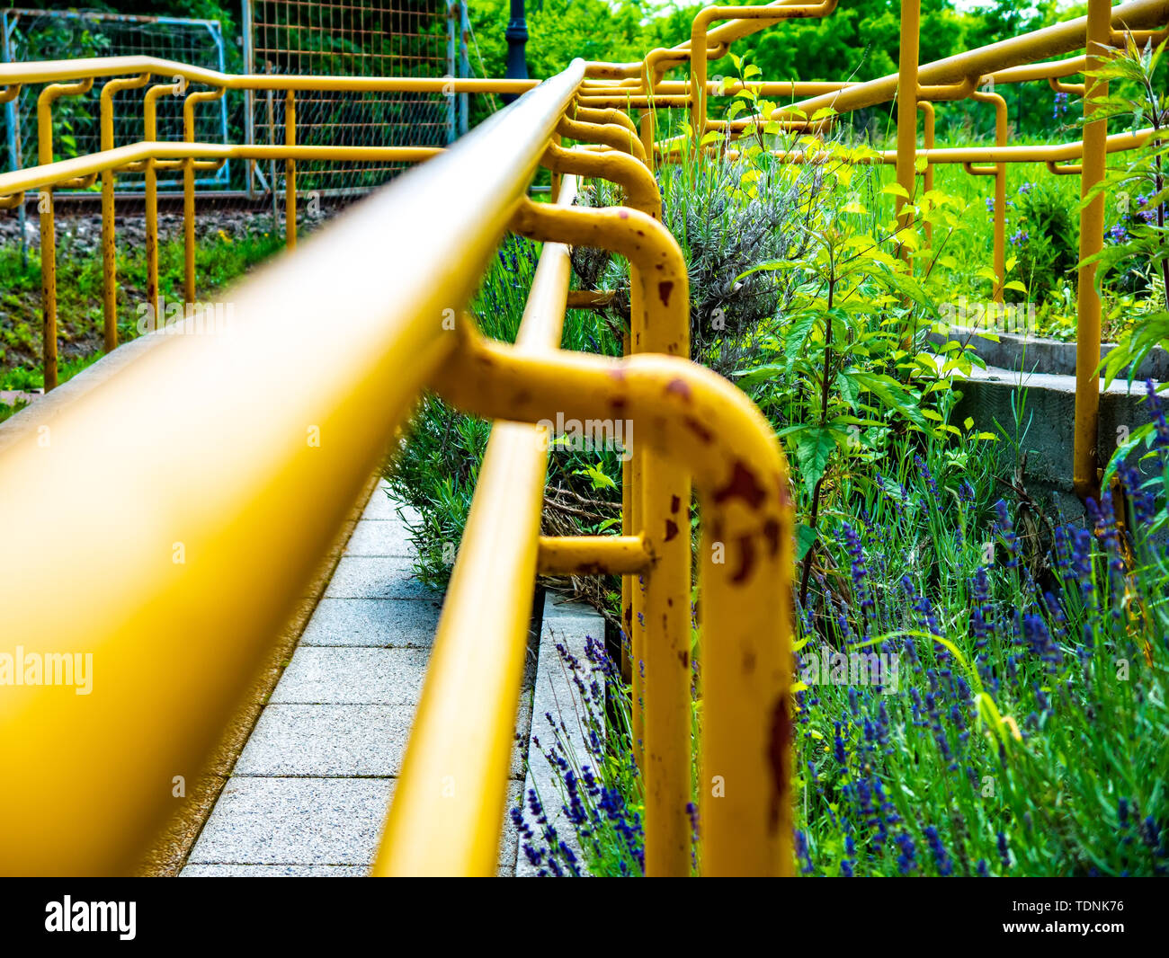 Yellow paint on stairs hi-res stock photography and images - Alamy