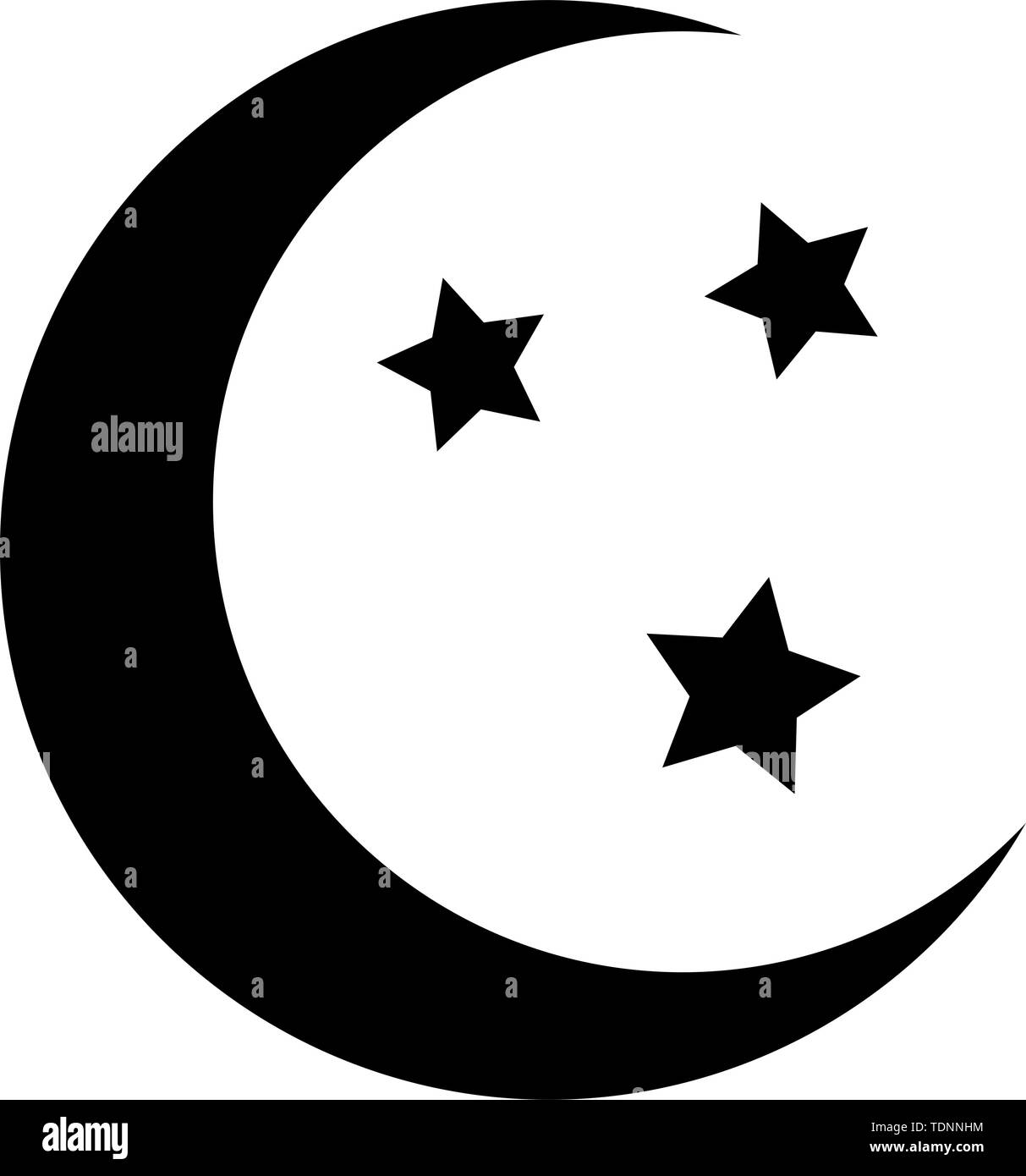 stars and moon crescent moon and stars icon image vector illustration design Stock Vector