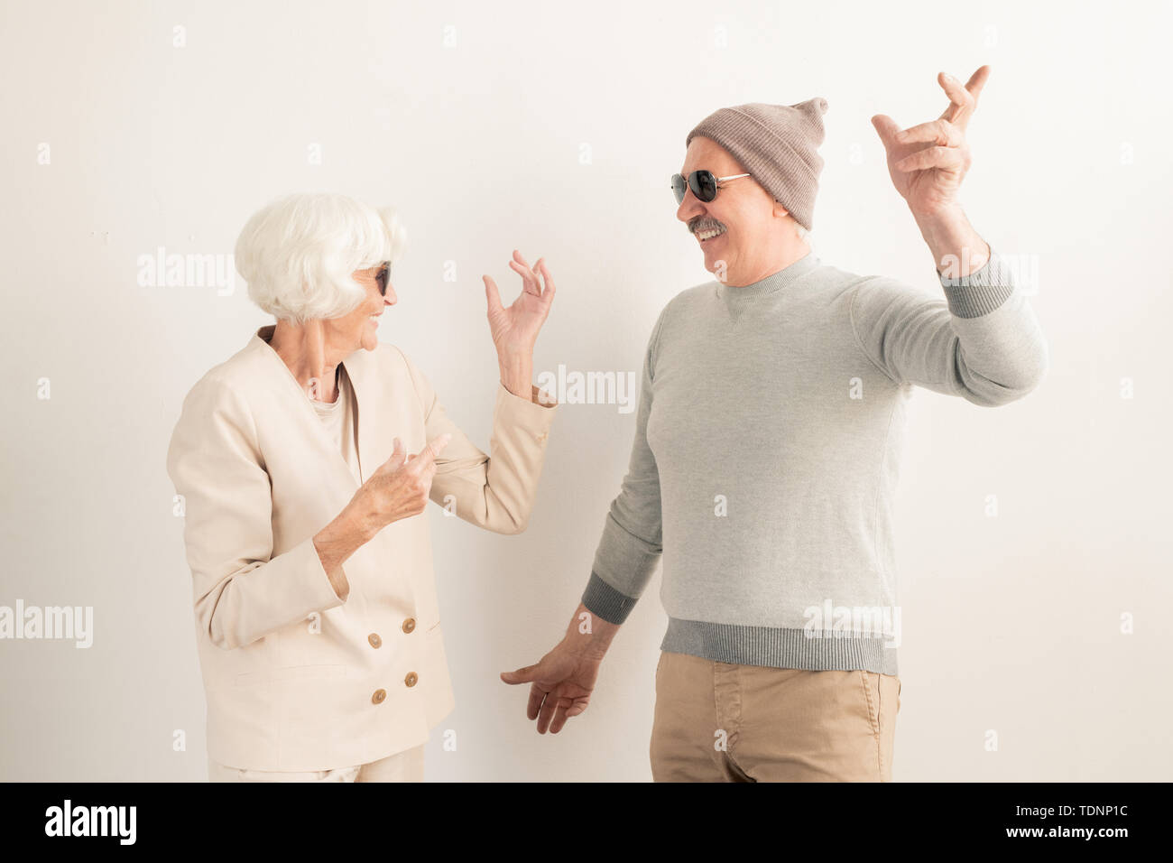 Excited woman dancing over white hi-res stock photography and images ...