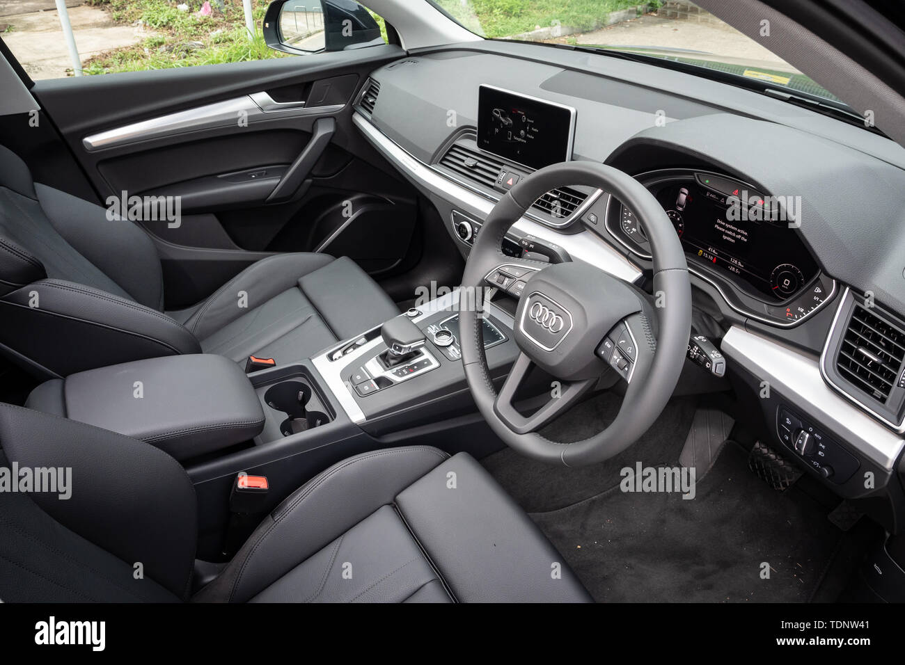 Hong Kong, China April, 2019 : Audi Q5 Interior on April 30 2019 in Hong Kong. Stock Photo