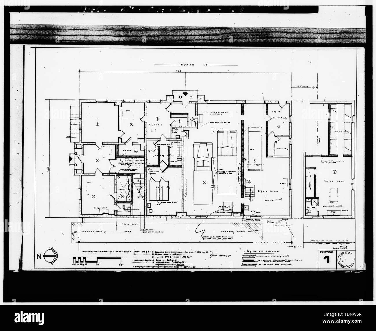 Photocopy of Floorplan (drawn by Peter Chismar, December 13, 1974 and