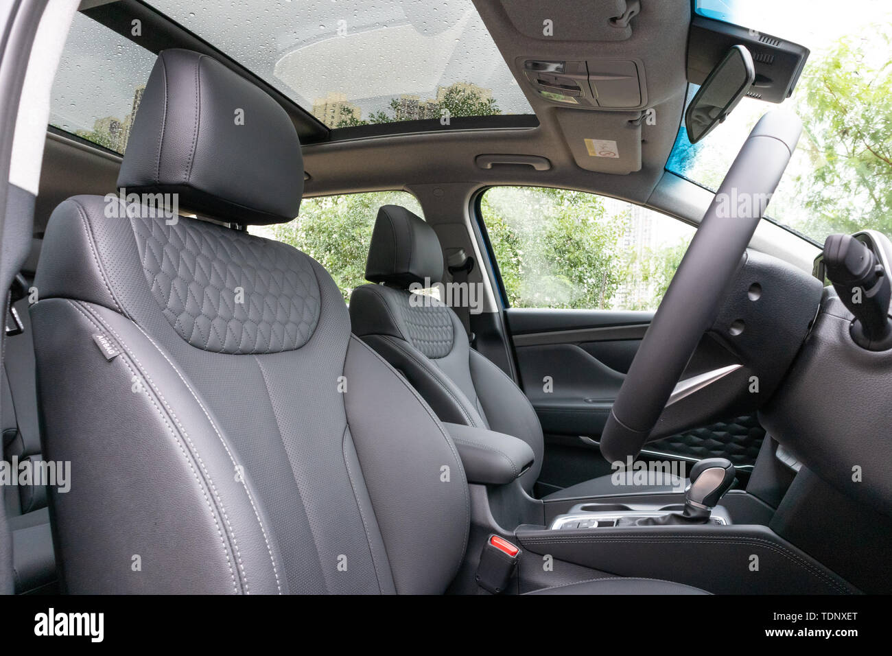 Hong Kong China June 2019 Hyundai Santafe Interior On