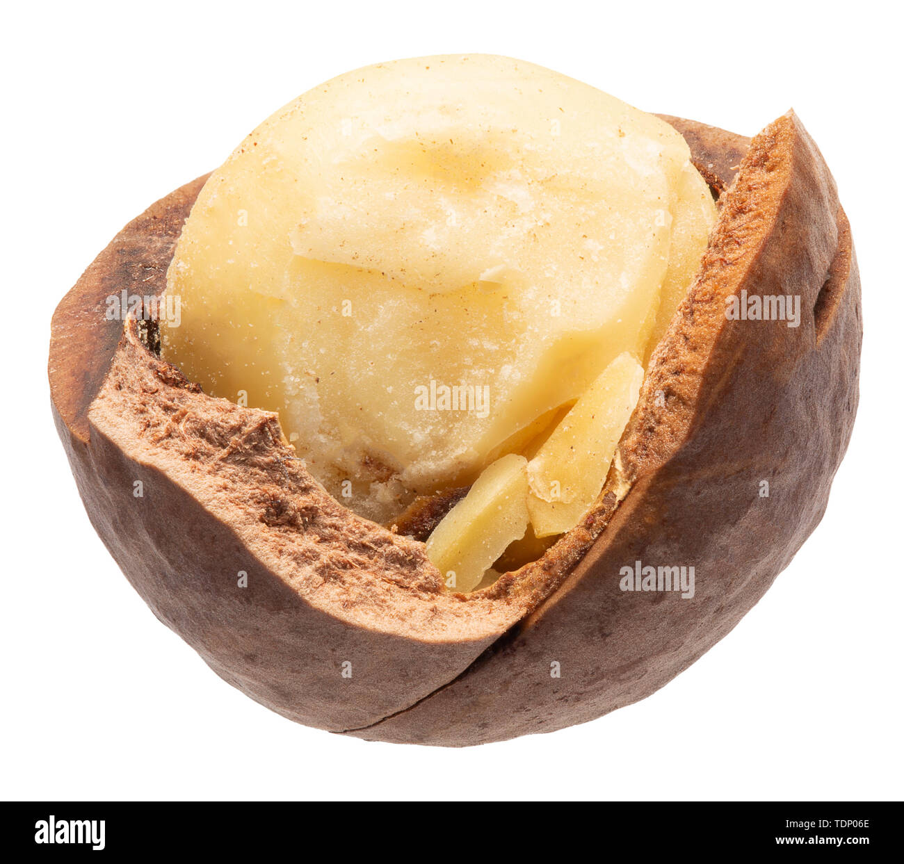 macadamia nut isolated on a white background. Stock Photo