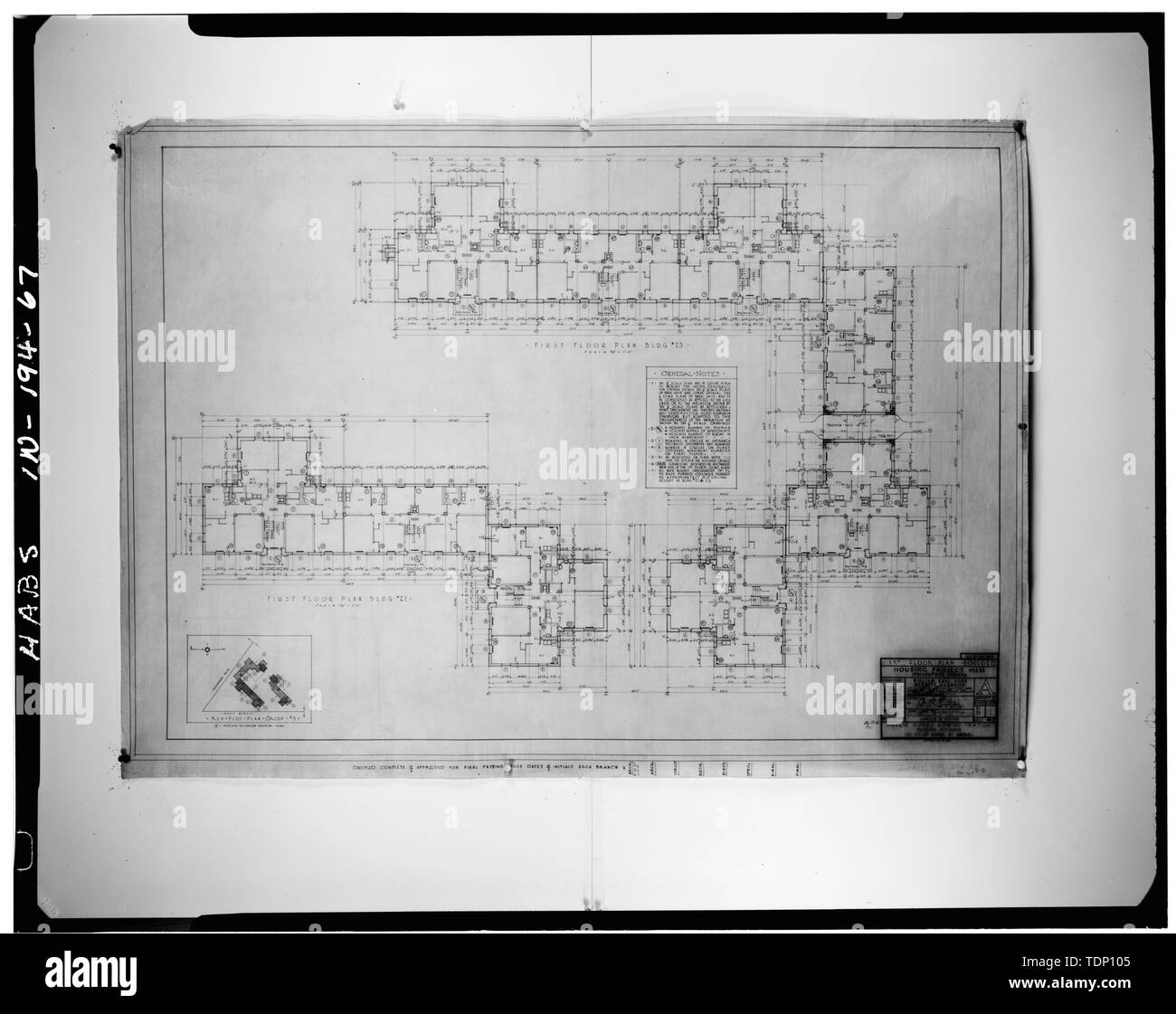 Photocopy of drawing A62 FIRST FLOOR PLAN, BUILDING Nos. 21 AND 23
