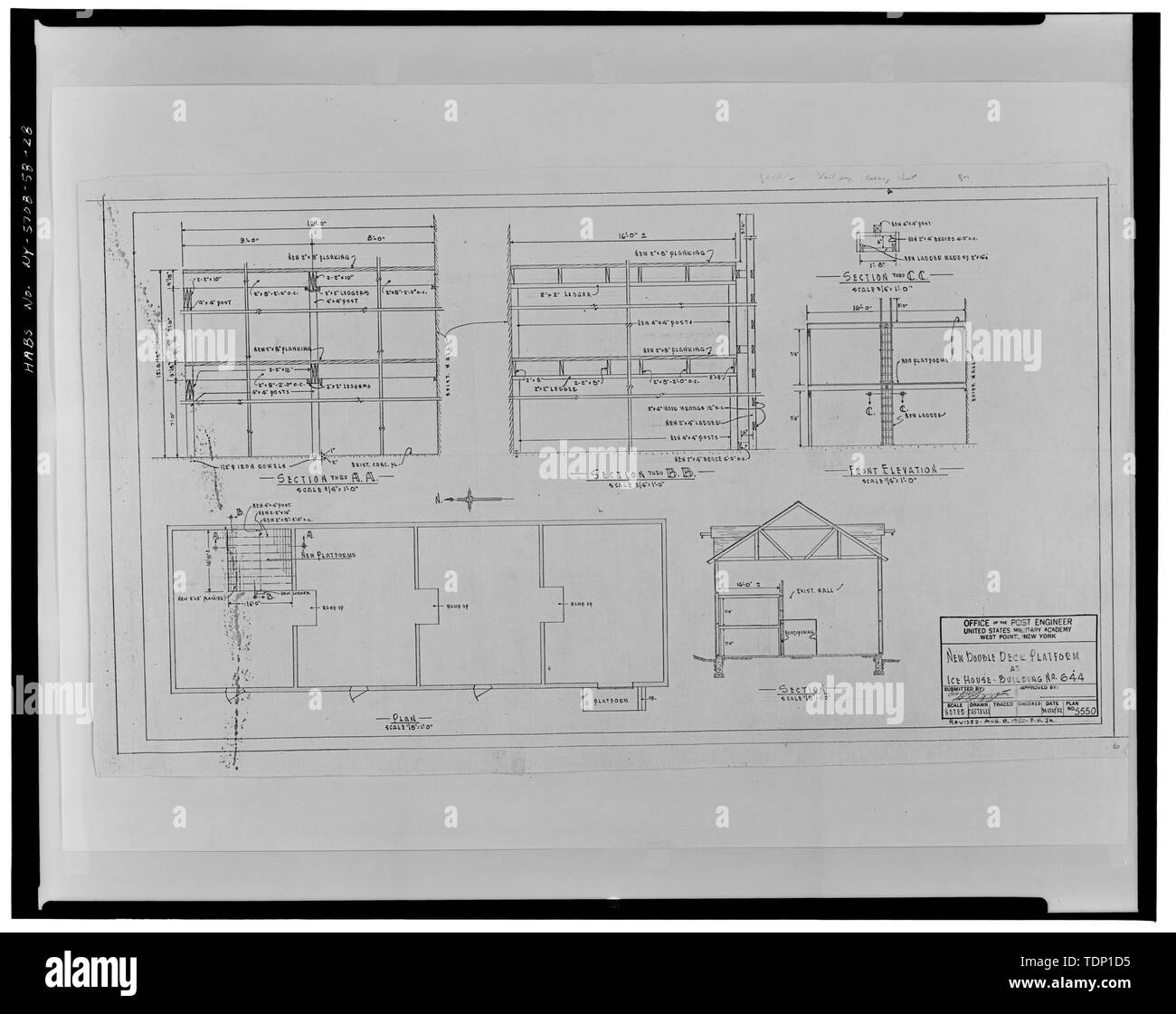 Photocopy of drawing, July 30, 1952 (original in files of United States