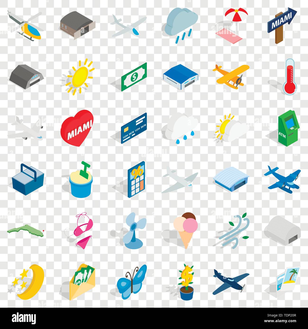 Rest icons set, isometric style Stock Vector