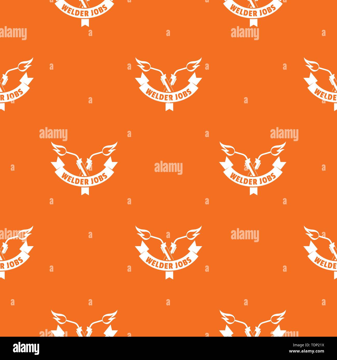 Welder job pattern vector orange Stock Vector