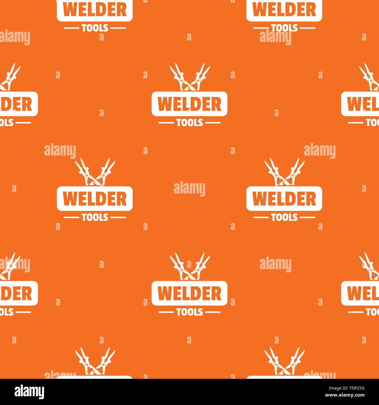 Welder work pattern vector orange Stock Vector