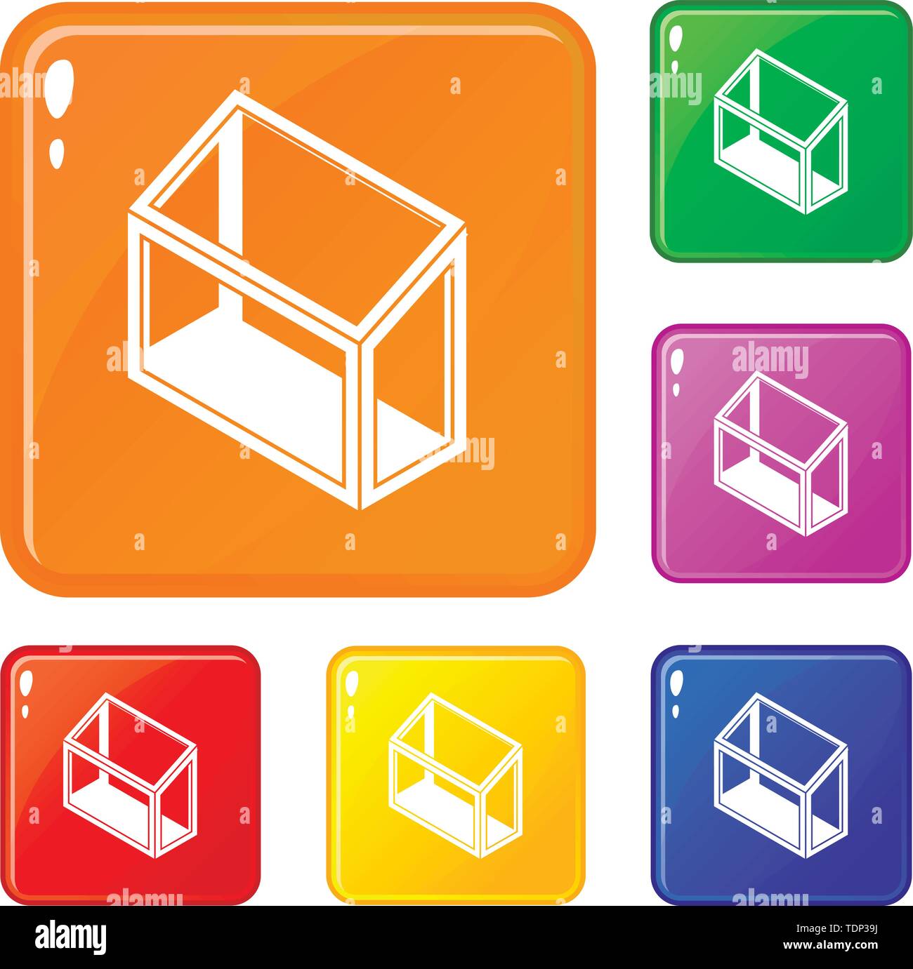 Balcony window frame icons set vector color Stock Vector Image & Art ...
