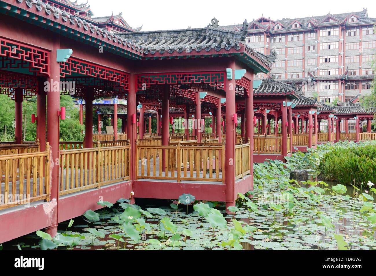 Antique architecture and lotus pavilion lotus Stock Photo Alamy