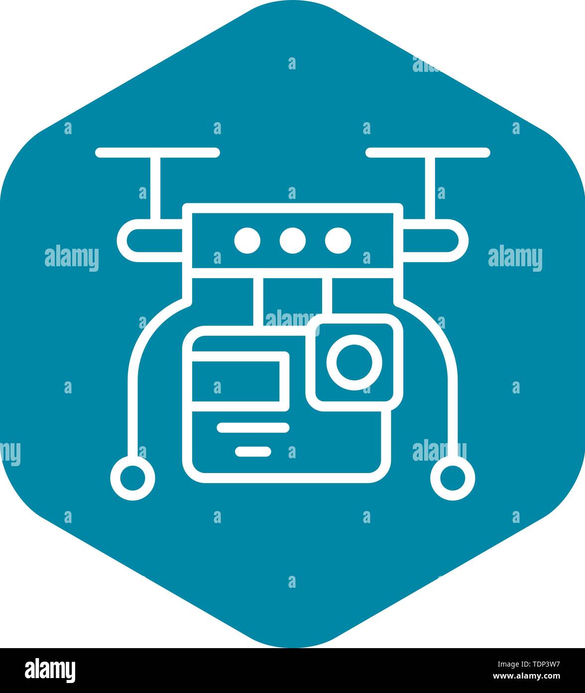 Drone video live icon, outline style Stock Vector