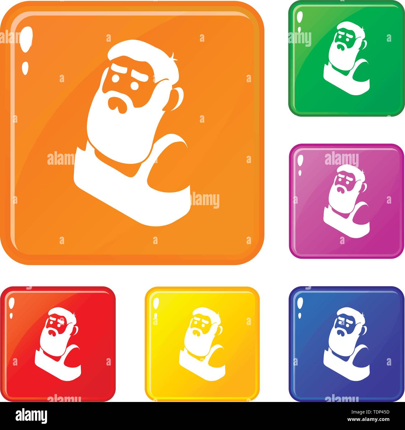 Blacksmith icons set vector color Stock Vector