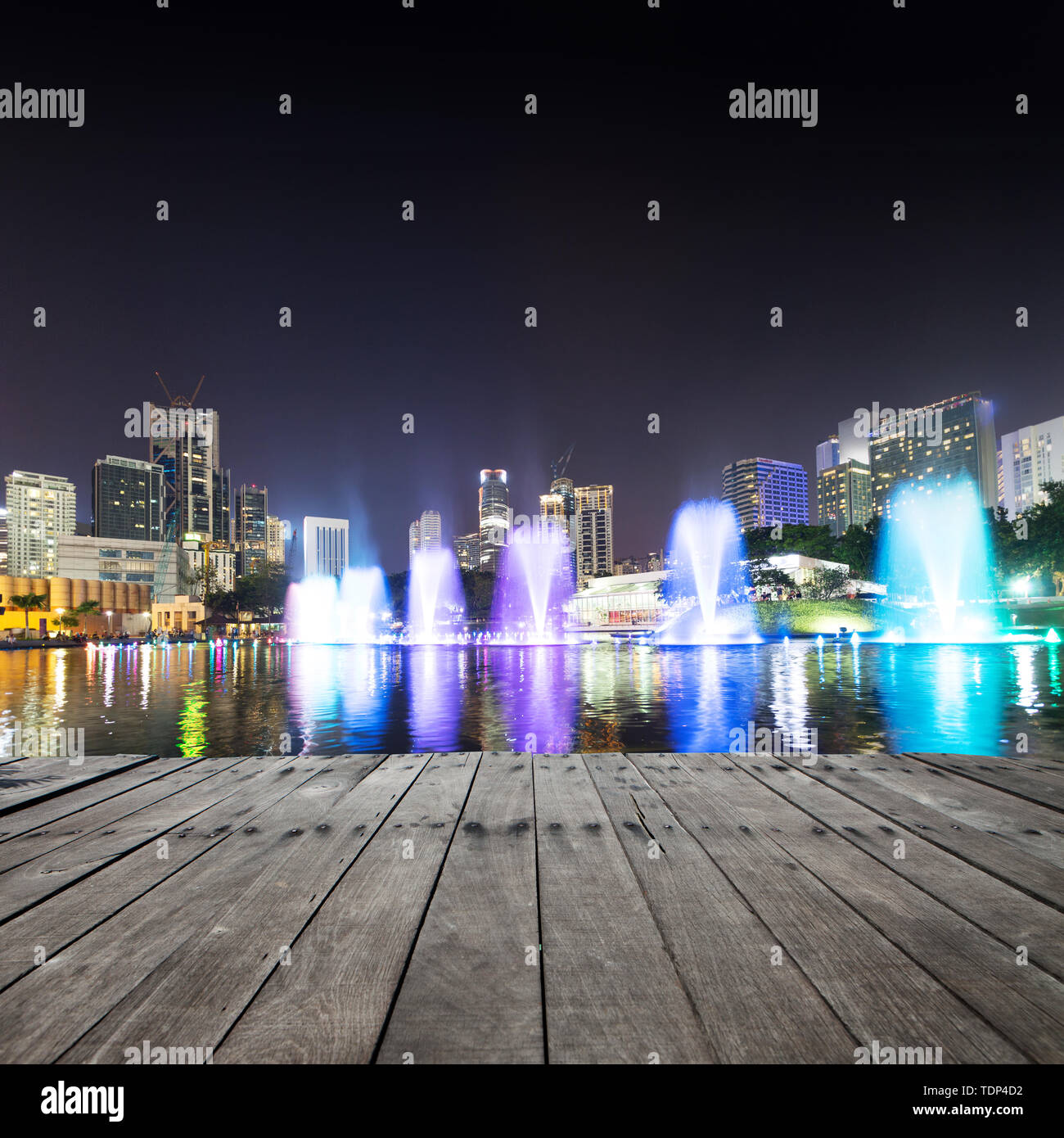 music fountain in the square of KLCC at night,kuala lumpur Stock Photo ...