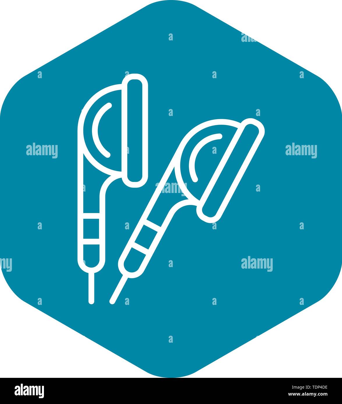 Ear buds icon, outline style Stock Vector