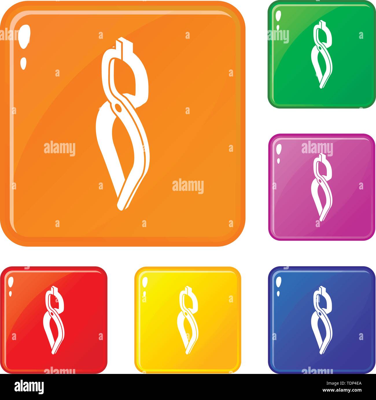 Blacksmith tong icons set vector color Stock Vector