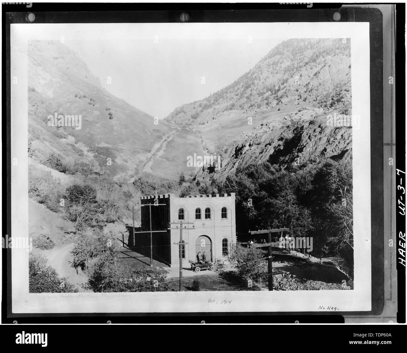 Stairs station hydroelectric power plant Black and White Stock Photos