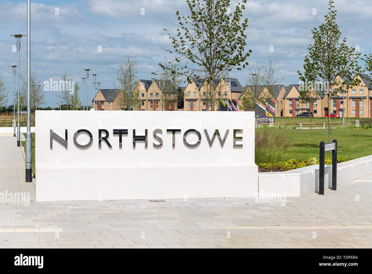 The sign for Northstowe a new town being built in South Cambridgeshire