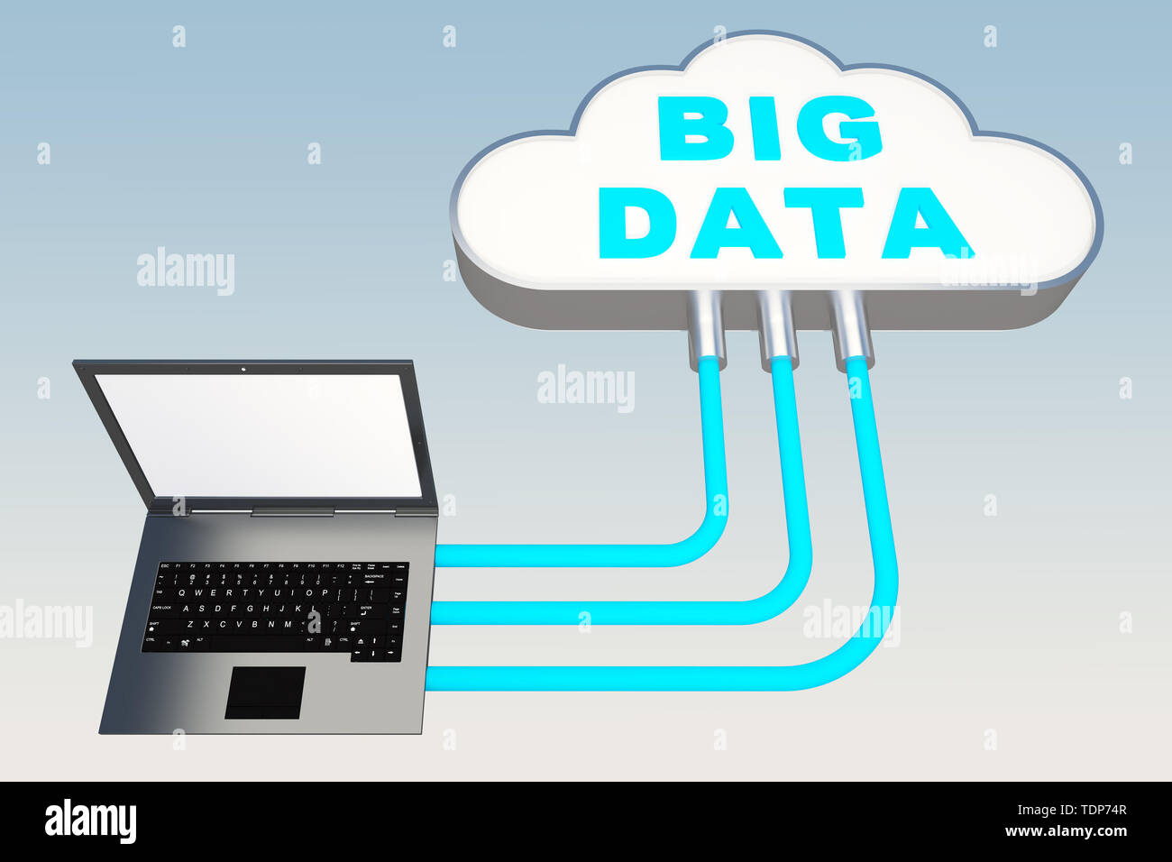 concept of connecting laptop to database. 3d rendering Stock Photo - Alamy