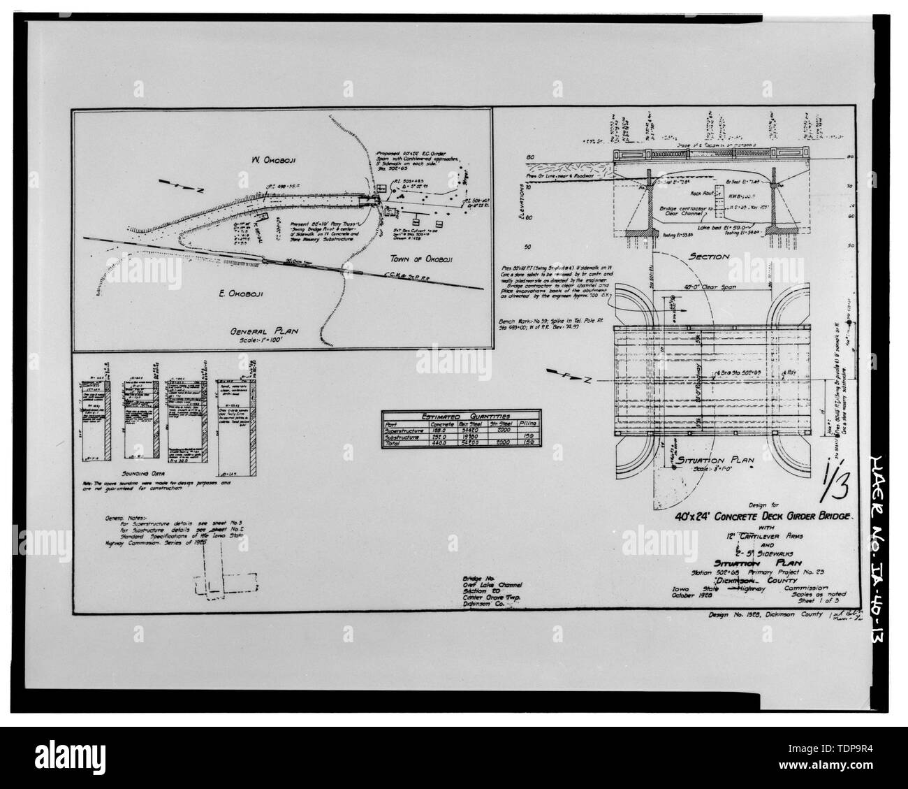 Photocopy of construction drawing (microfilm copy located at the Iowa