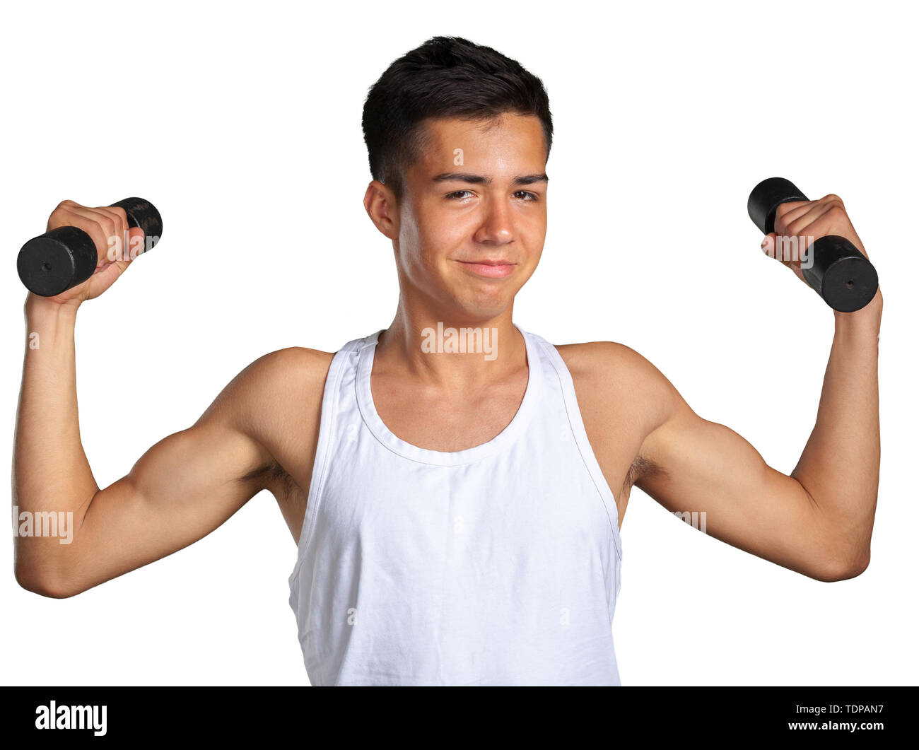 weak man in gym