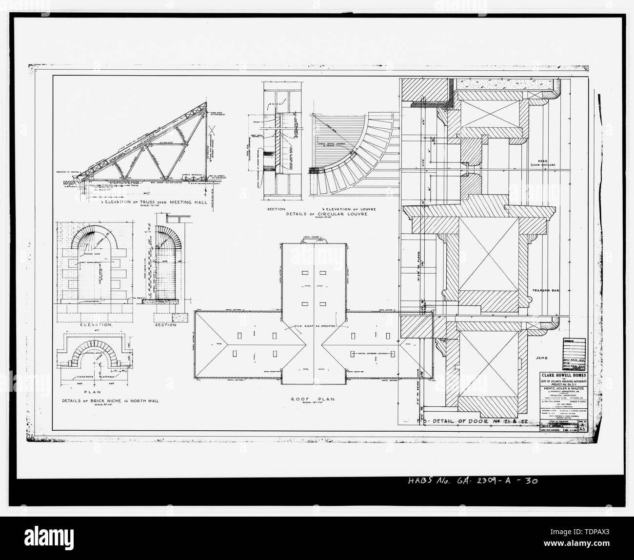 Photocopy of drawing (March 1, 1940 architectural drawing by Heintz, Adler and Schutze, in