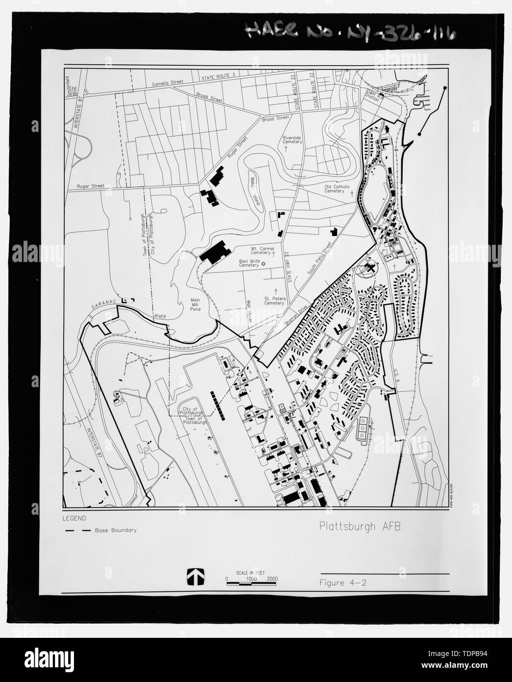 Clinton County Property Lines Photocopy Of Drawing (From Pafb -Real Property Records Office) Cartographer  Unknown, 1994 1993 Plattsburgh Air Force Base Land Use Map - Plattsburgh  Air Force Base, U.s. Route 9, Plattsburgh, Clinton County, Ny Stock Photo -  Alamy