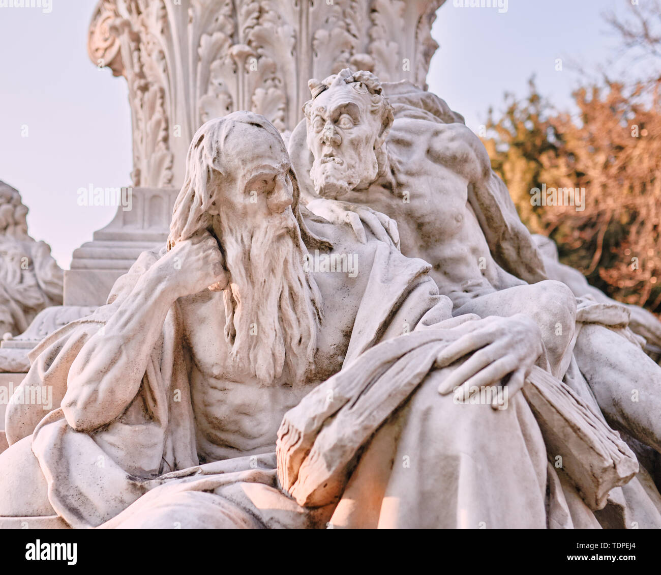 Rome, detail of monument to Johann Wolfgang von Goethe in Villa Borghese park Stock Photo