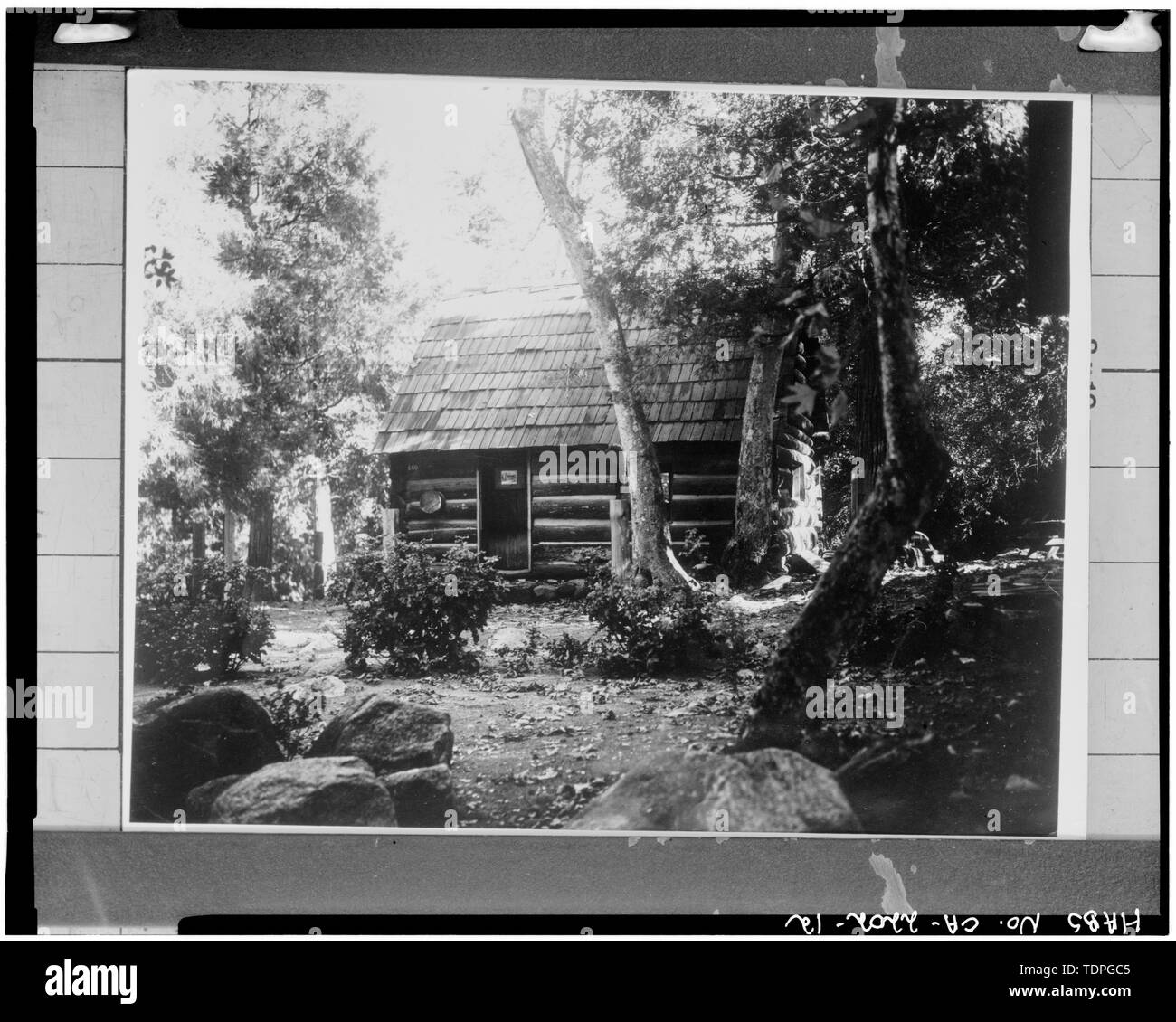 (print in the Forest Archaeologist's Office, Angeles National Forest) - West Fork Ranger Station, Rincon-Red Box Road, Sierra Madre, Los Angeles County, CA Stock Photo