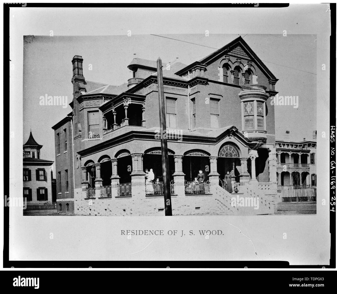 from Parish's Artwork Photographer unknown, 1893 803 WHITAKER STREET,  'RESIDENCE OF J.S. WOOD' - Savannah Victorian Historic, image size:1300x1132