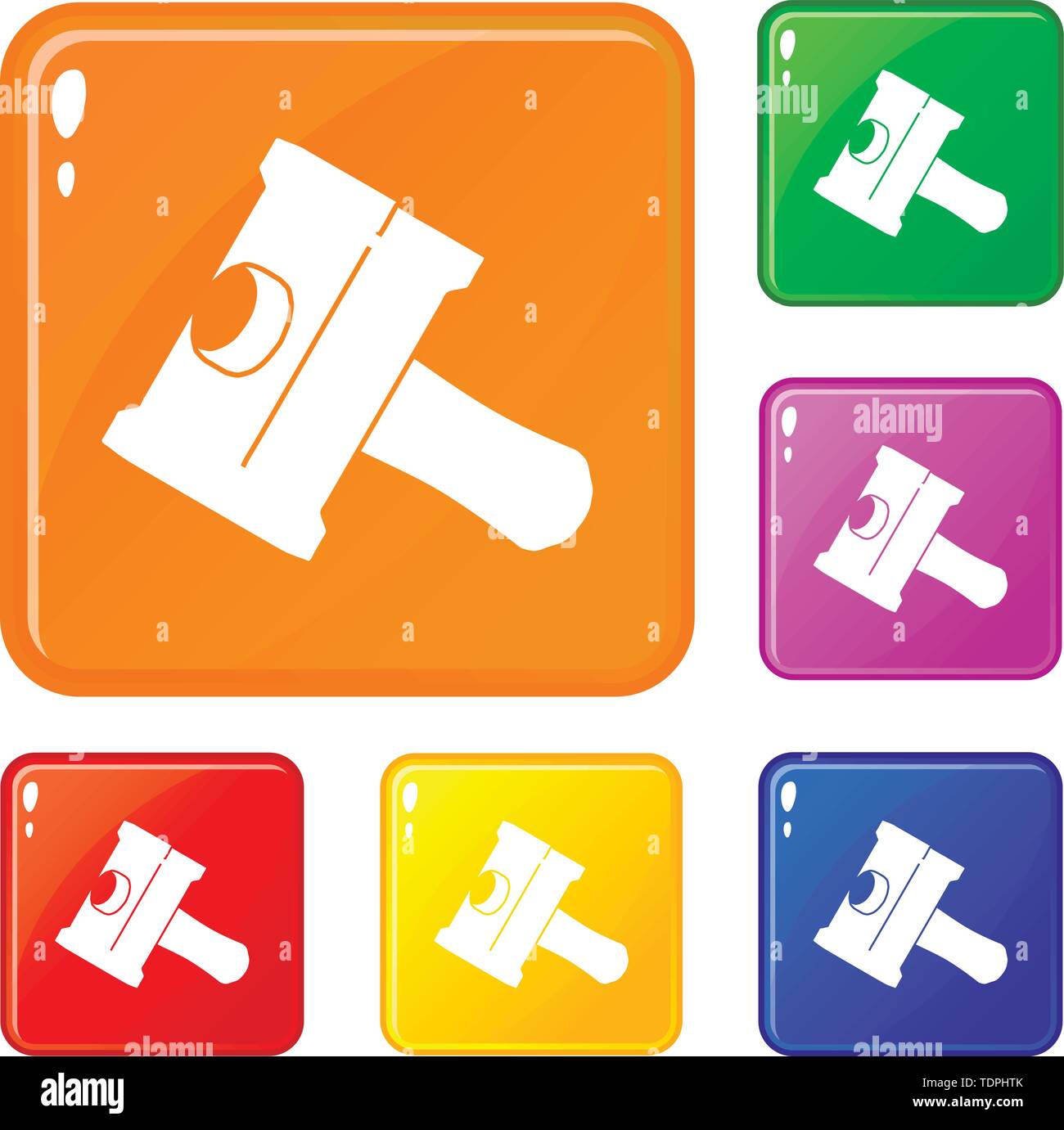 Big sledgehammer icons set vector color Stock Vector
