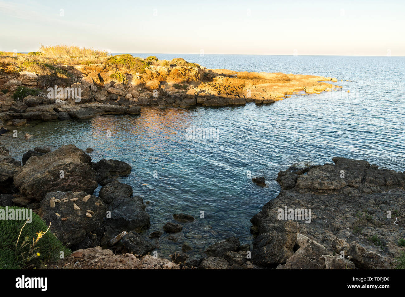 Landscapes of the Beach of Vendicari Nature Reserve in Sicily, Italy. Stock Photo