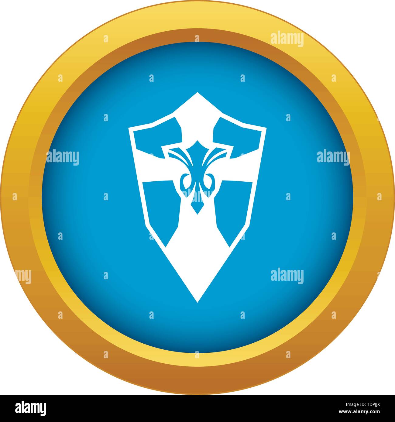 Shield icon blue vector isolated Stock Vector Image & Art - Alamy