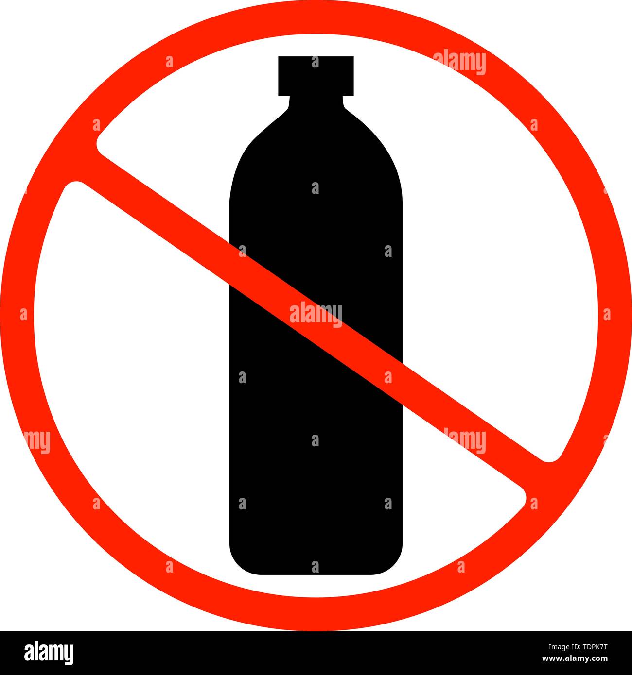 Say no to plastic poster. Disposable cellophane and polythene package prohibition sign. Pollution problem concept Stock Vector