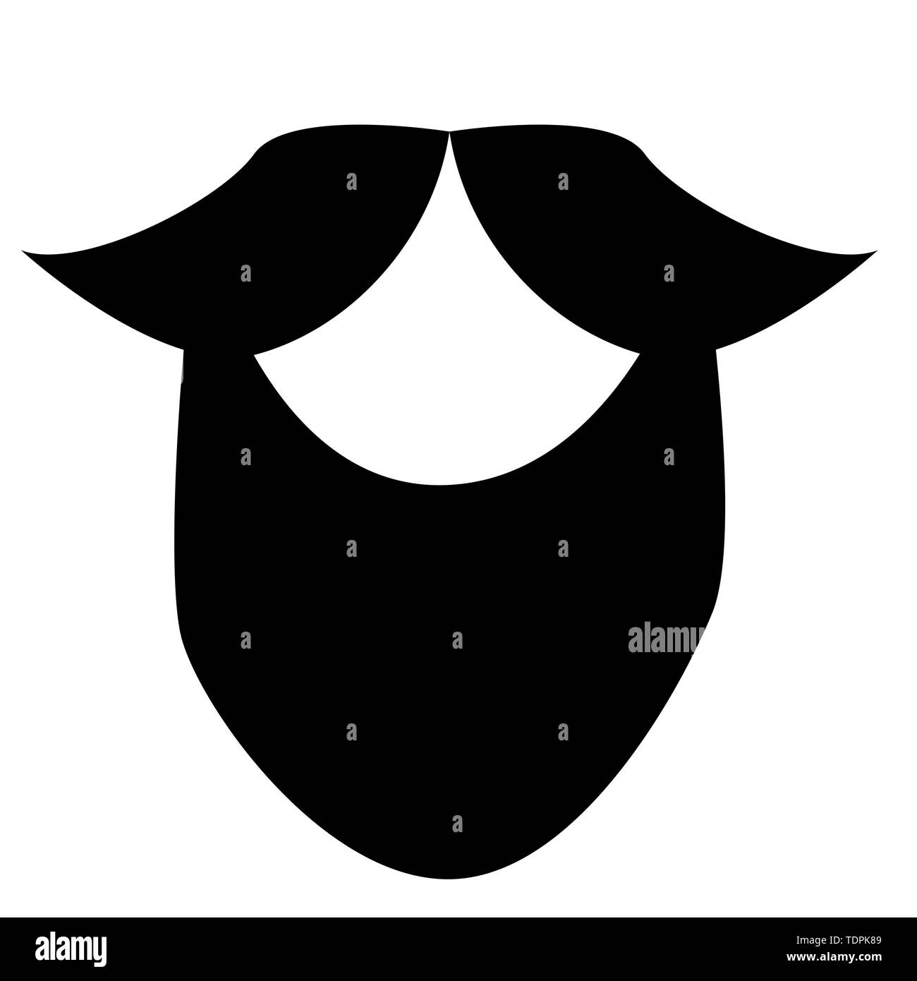 Circle beard style. Beard and mustache icon Stock Vector Image & Art