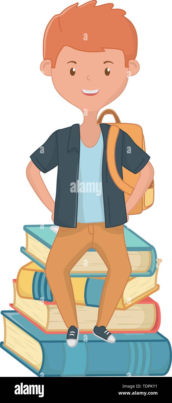 Boy cartoon design, School education learning knowledge study and class ...