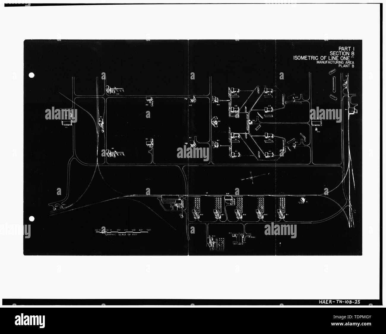 Photograph of a line drawing. 'PART I, SECTION 8, ISOMETRIC OF LINE ONE