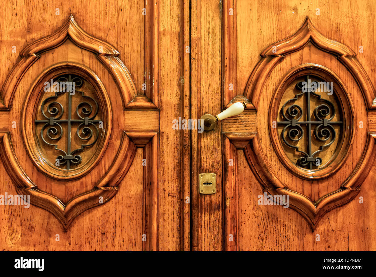 Wooden doors, Temple of Juno, Valley of Temples; Syracuse, Sicily, Ortigia, Italy Stock Photo