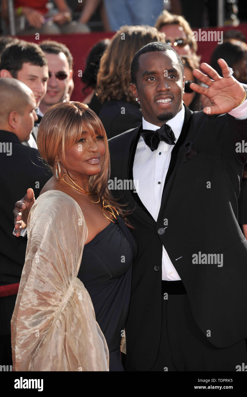 LOS ANGELES, CA. September 21, 2008: Sean 'P.Diddy' Combs & mother Janice Combs at the 2008 Primetime Emmy Awards at the Nokia Live Theatre.  © 2008 Paul Smith / Featureflash Stock Photo