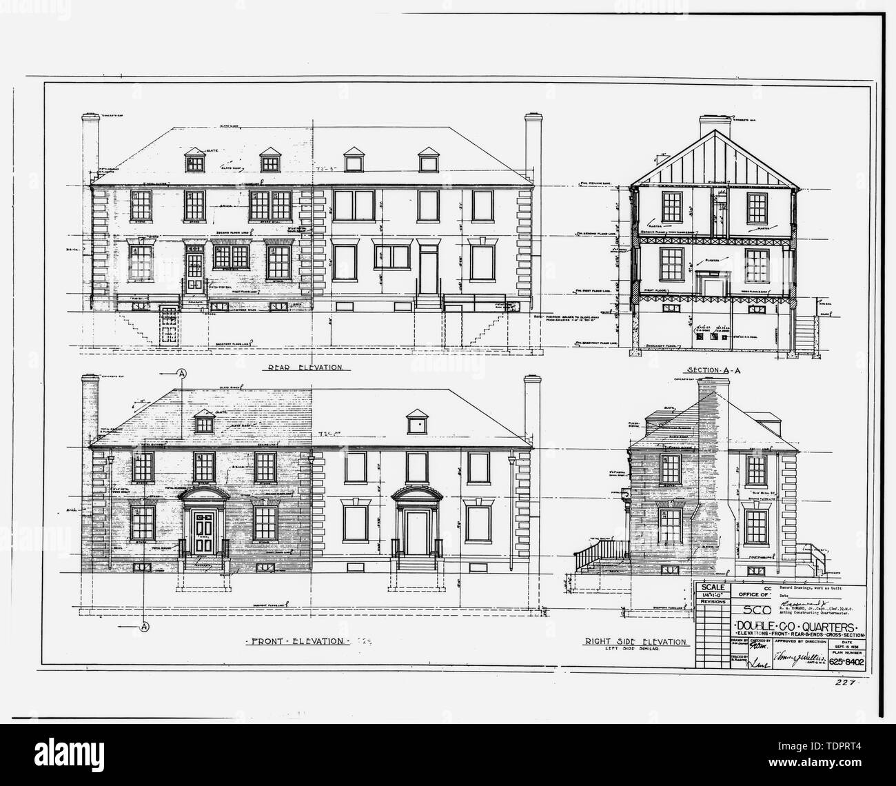 Photographic copy of sepia of original construction drawing dated
