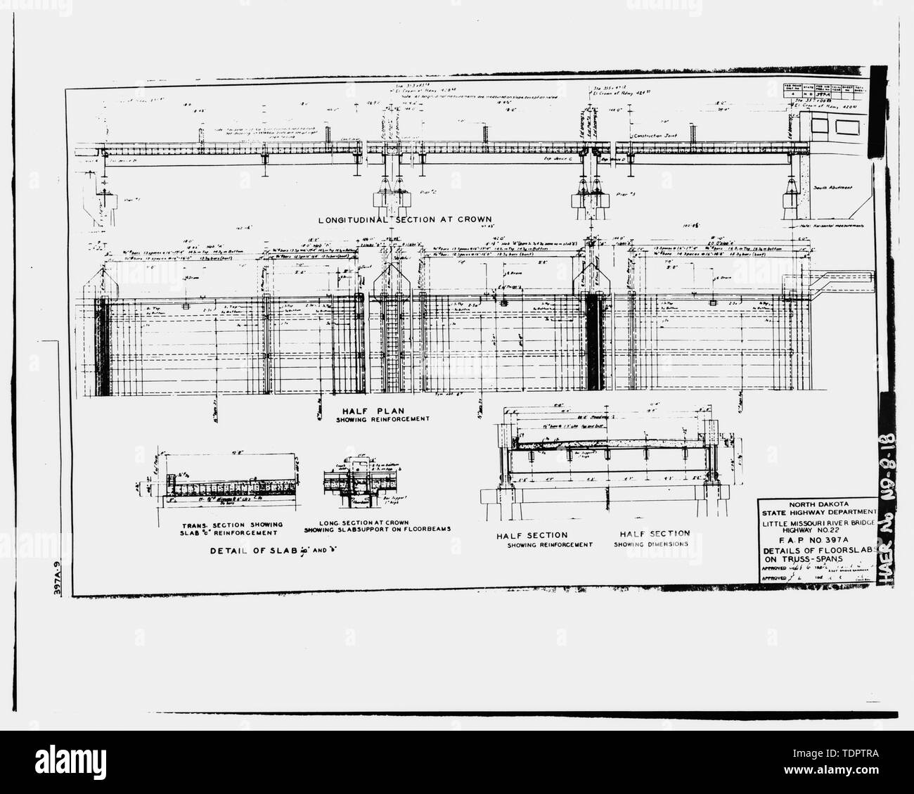 Plan Drawing North Dakota State Highway Department Detail