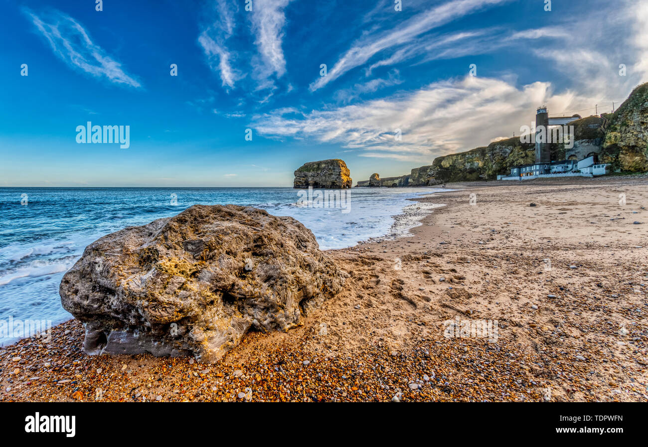 Marsden Grotto, a restaurant along the beach; South Shields, Tyne and