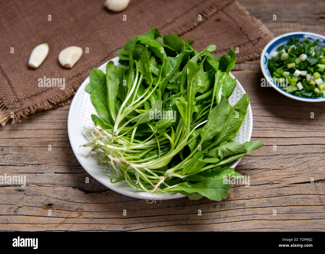 Chinese wild vegetable chestnut shepherd's purse Stock Photo - Alamy