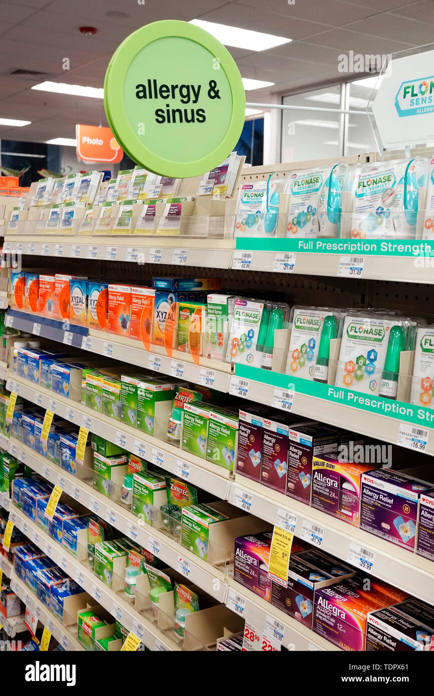 Pharmacy shelf display of over the counter medications Stock Photo - Alamy